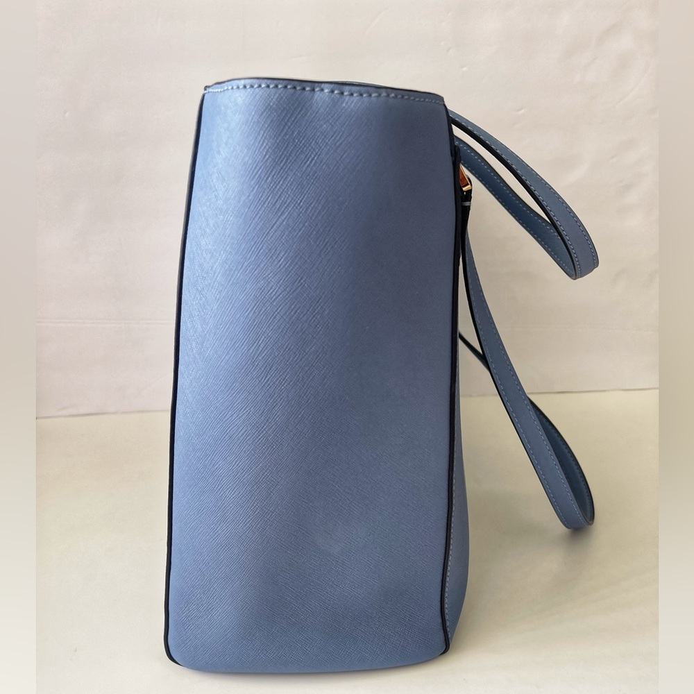 Tory Burch Saffiano leather tote blue tote handbag - Picture 3 of 9